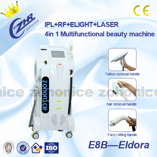 4in1 İşlevli E-light IPL rf Laser System Saçlar İçin Temizleme / Cilt Gençleştirme