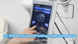 4in1 Yüz Germe 360 ​​Rulo EMS Vakum RF Altın Parmaklar Vücut Şekillendirme Makinesi