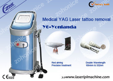 Çift Çubuklu El Parçası Q swtich Nd Yag 532nm Profesyonel Lazer Dövme Kaldırma Makinesi