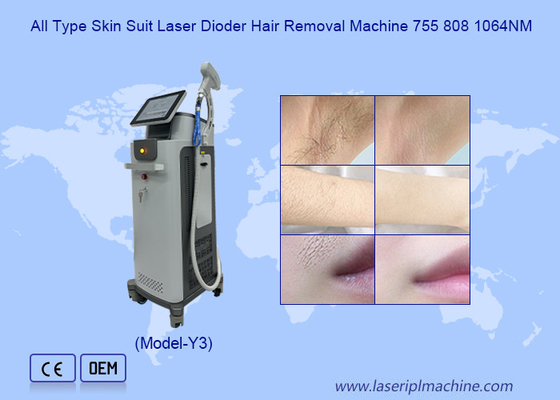 Tüm Cilt Tipleri Ağrısız 1064 755 808nm Diyot Lazer Saç Kaldırma Makinesi