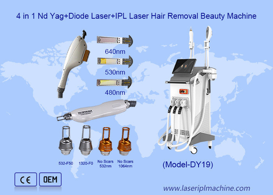3 IN 1 Nd Yag 808nm Diyoda Lazer Dövme Saç Çekme IPL Akne Tedavi Makinesi