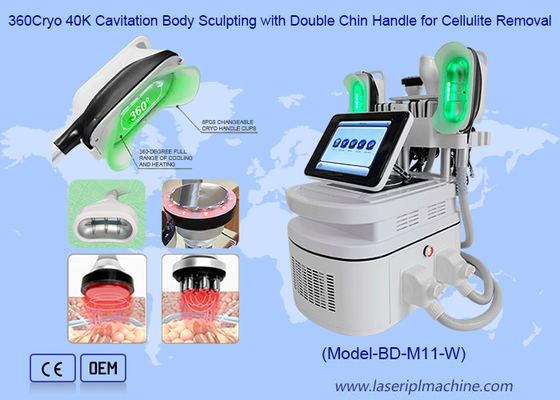 360 Cryo 40K Cavitation Body Sculpting with Double Chin Handle for Cellulite Removal (Sellulit kaldırma için çift çene sapı ile 360 Cryo 40K kavitasyon vücut heykel yapımı)