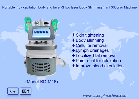 Taşınabilir 40k kabitasyon vücut ve yüz Rf lipo lazer vücut zayıflatma 4in1 360cryo makine