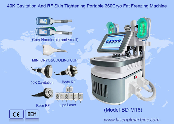 40K Kavitasyon ve RF Deri Sıkıştırma Taşınabilir 360Cryo Yağ Dondurma Makinesi
