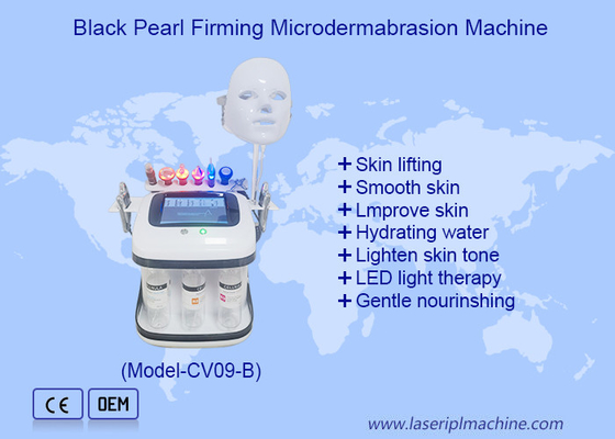 Black Pearl Aqua Peel RF Ultrasonik Oksijen Balonu Derin Temizlik için Hidro Mikrodermabrasyon Makinesi