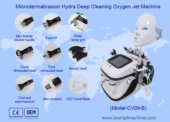 Black Pearl Aqua Peel RF Ultrasonik Oksijen Balonu Derin Temizlik için Hidro Mikrodermabrasyon Makinesi
