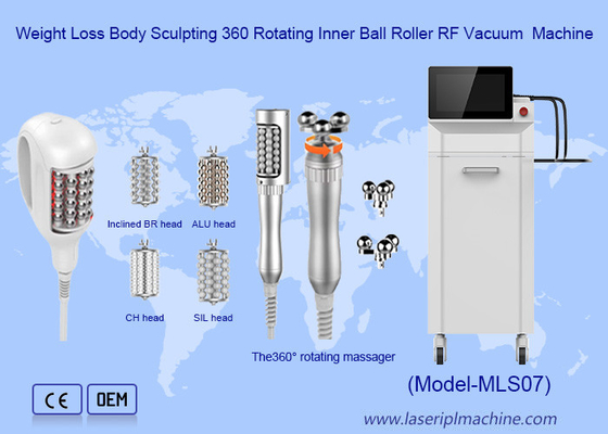 360 Derece Dönüşümlü 7 Başlı 2 İçinde 1 Masaj Vücut Kontürlü İç Top Roller RF Terapi Makinesi