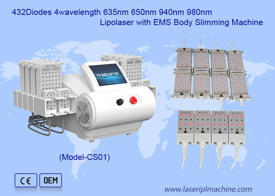 635nm 650nm 940nm 980nm Diyot Lazer EMS Plate Liposuction Body Slimming Machine