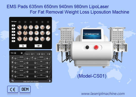 EMS Pads 635nm 650nm 940nm 980nm LipoLaser yağ çekme makinesi