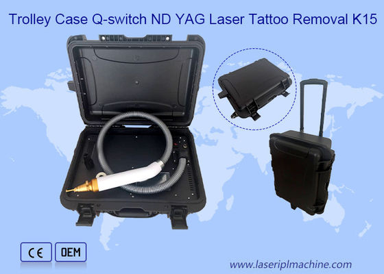 Trolley Case 1064nm 532nm 1320nm Q Switch Nd Yag Lazer Dövme Kaldırma Makinesi