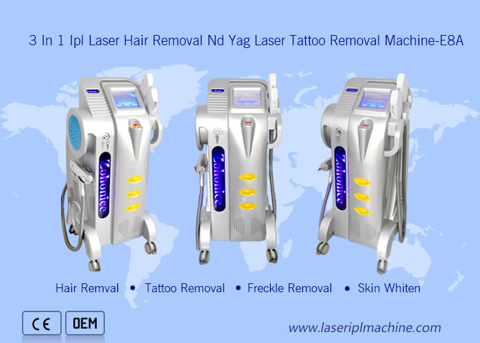 Salon Kullanımı Profesyonel Nd Yag Dövme Freckle Çekme 3 in1 Saç Çekme Ipl OPT Lazer Cihazı