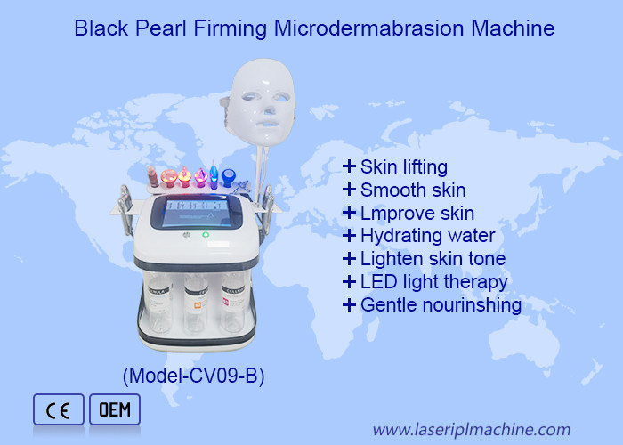 Black Pearl Aqua Peel RF Ultrasonik Oksijen Balonu Derin Temizlik için Hidro Mikrodermabrasyon Makinesi