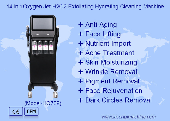 14 In 1 Oksijen Jet H2O2 Peşeleyici Hidratasyonlu Temizleme Makinesi